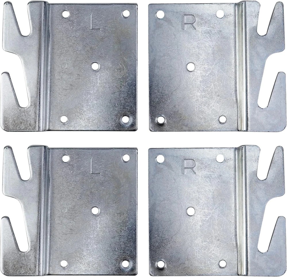 4 PCS Heavy Duty Universal Wood Bed Rail Hook Plates for Frame Bracket Headboard