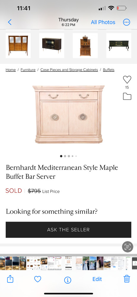 Bernhardt Maple Mediterranean Buffet Server