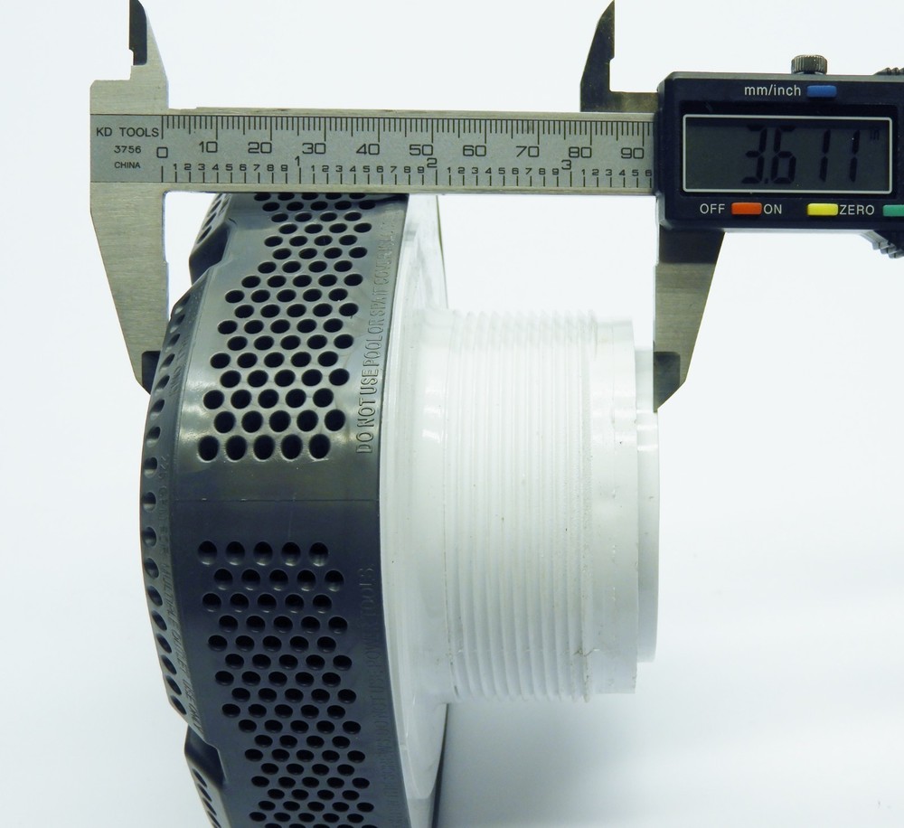 Waterway 5.32" Designer Square Wall Suction Strainer With 2" Threaded Wall Fitti