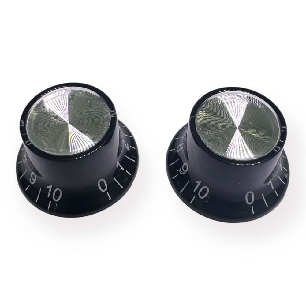 AxLabs Black Top Hat Knob With White Font - 2 Pack