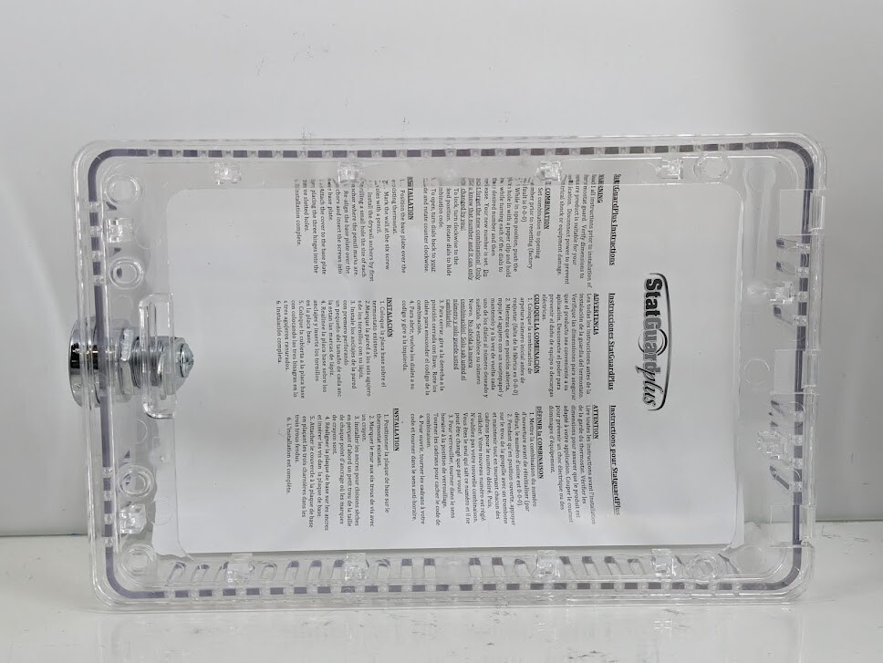 StatGuardPlus Universal Thermostat Guard Clear Changeable with Combination Lock