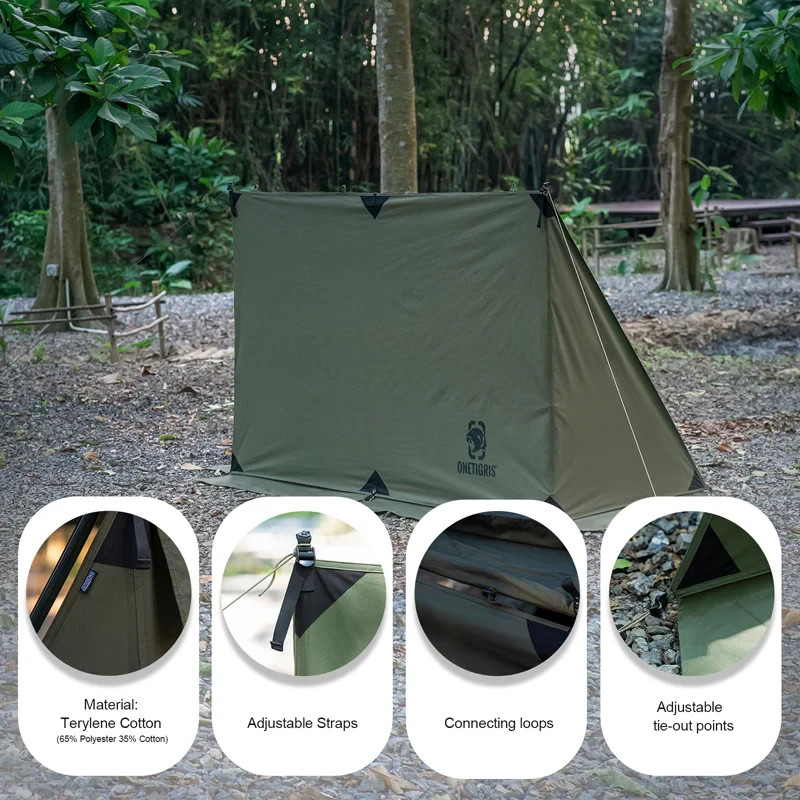 NEW Onetigris Camping Heavy Duty Terylene Cotton Bullbat Wind Tarp