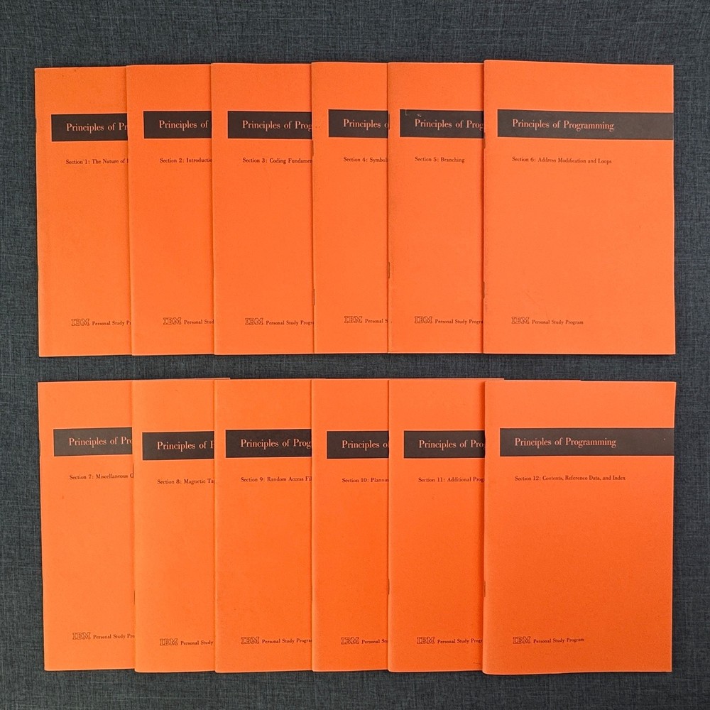 1961 IBM Principles of Programming 12 Book Set Personal Study Program Vintage