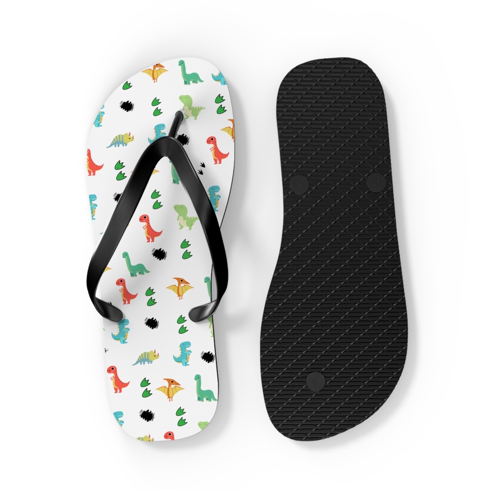 Dinosaur pattern Flip Flops Dino summer