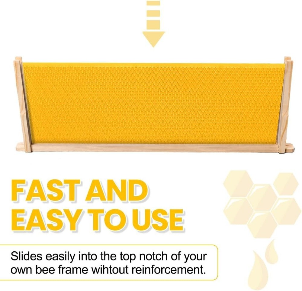 Durable 10-Pc Beehive Foundation Sheets with Beeswax Coating, Standard Deep Size