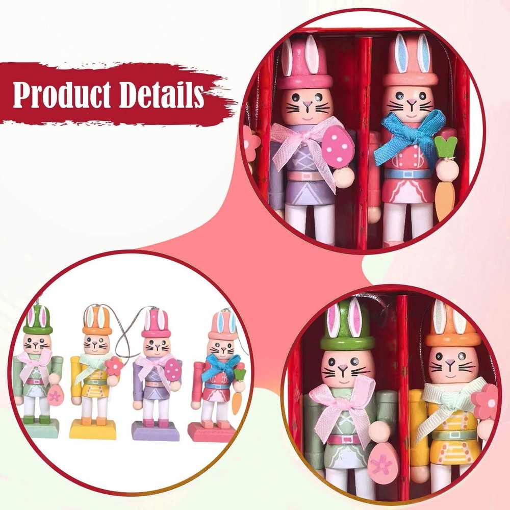 4x Christmas Nutcracker Ornaments Xmas Tree Decor Arts Crafts Nutcracker Figures