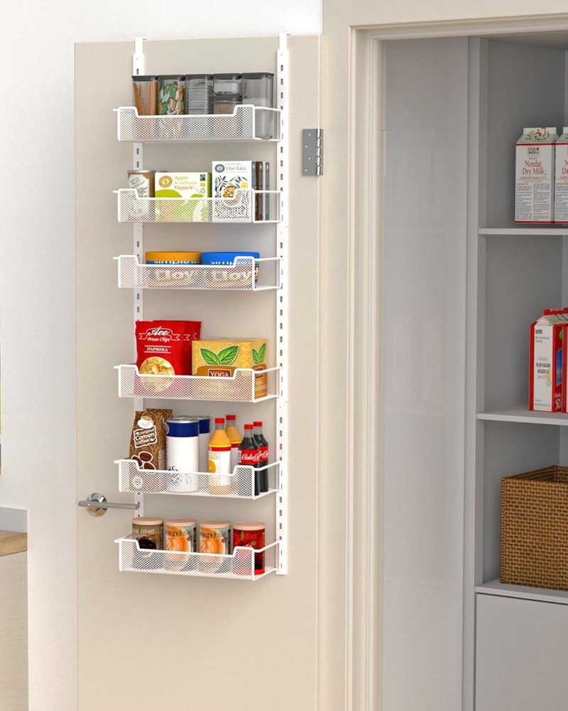 12.3" W Narrow Over the Door Pantry Organizer 6-Tier Over the Door Organizer W/