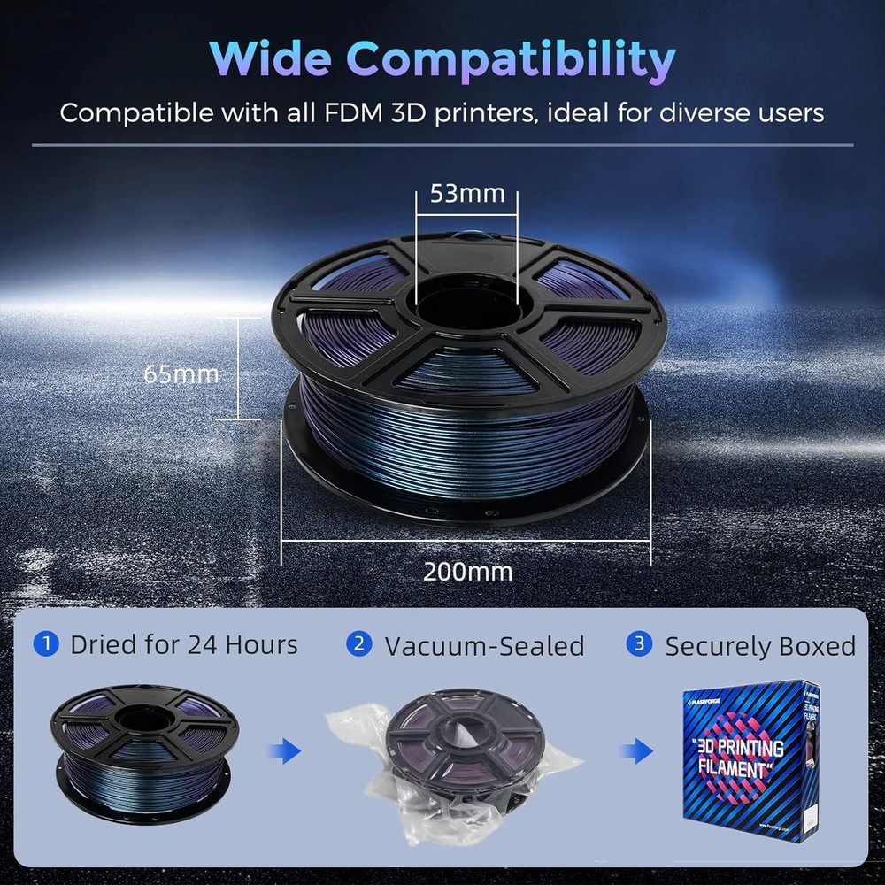FLASHFORGE PLA 3D Printer Filament 1.75mm 1KG Burnt Titanium Color Changeable