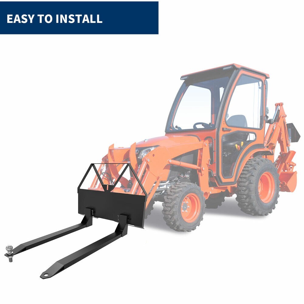 Pallet Fork 46" Skid Steer Forks Skid Steer Attachment Quick Attach Mount 2600LB