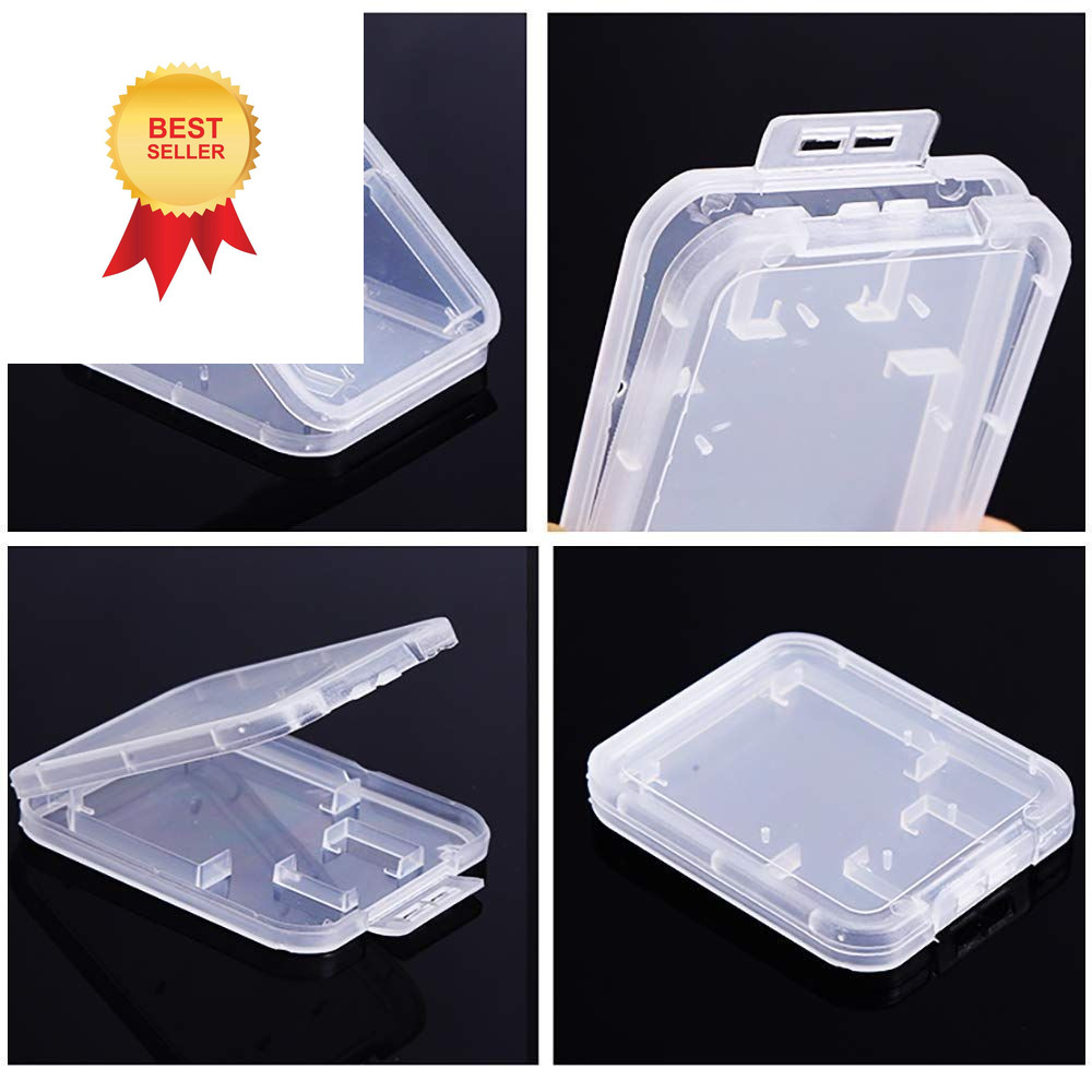 Clear Plastic Memory Card Case Compatible with SD SDHC SDXC Micro white
