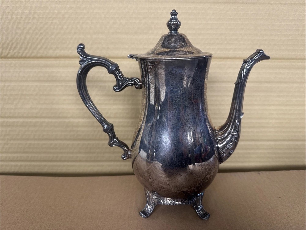 Wm. Rogers Silverplate Coffee Pot Ornate Antique