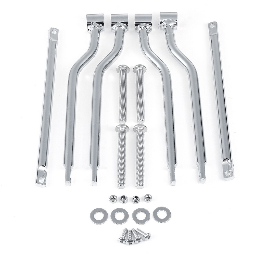 Universal Motorcycle Side Saddle Bag Support Bars Adjustable Mount Bracket Rack