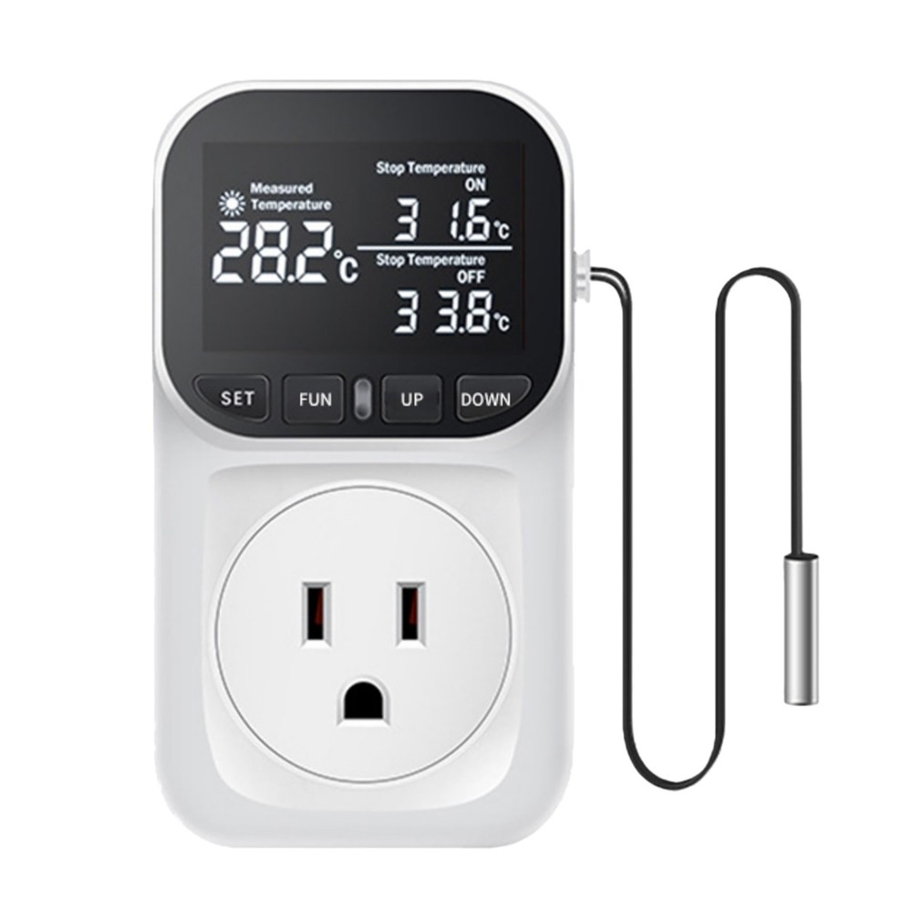 Digital Temperature Controller Plug Thermostat For Cooling Fan Speed Control 16A