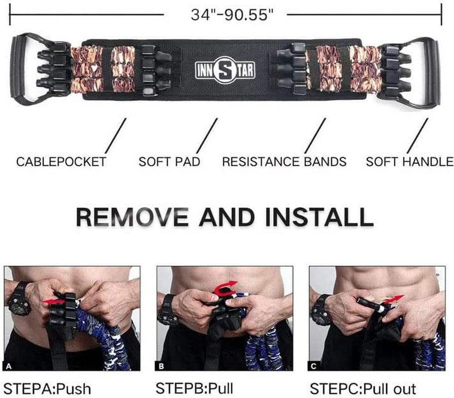 Multi-Function Resistance Bands for Working Out, Push up Exercise Bands Resistan