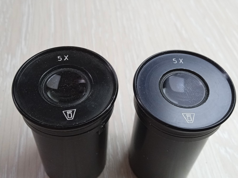 VINTAGE PAIR 5X EYEPIECE MICROSCOPE #0202