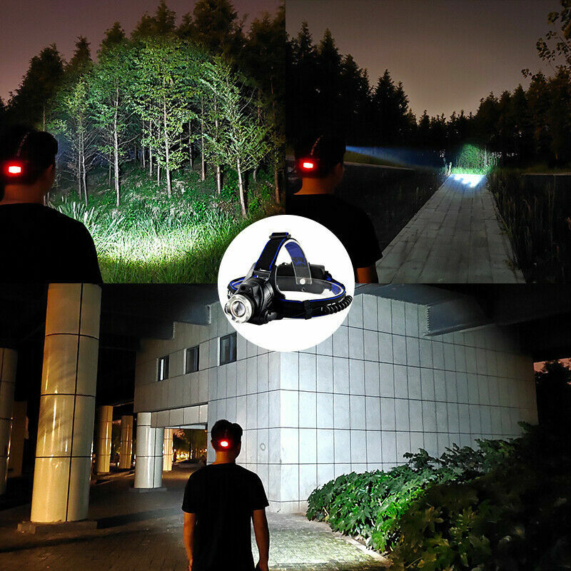 LED Headlamp Rechargeable Headlight Zoomable Head Torch Lamp Flashlight