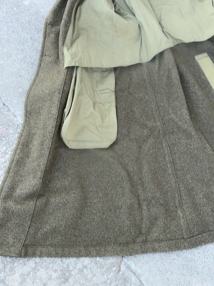US WWII OD Enlisted Man's Wool Overcoat Size 38R with Sergeant First Class