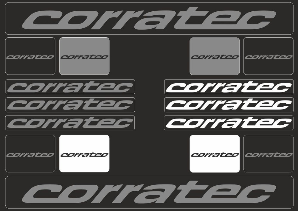 Bicycle Vinyl Frame Stickers Custom Compatible with CORRATEC Gray