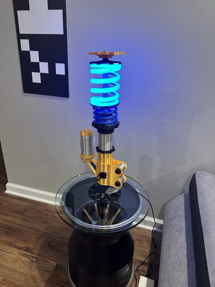 coilover detailed desk lamp 3d print , dimmable , usb port