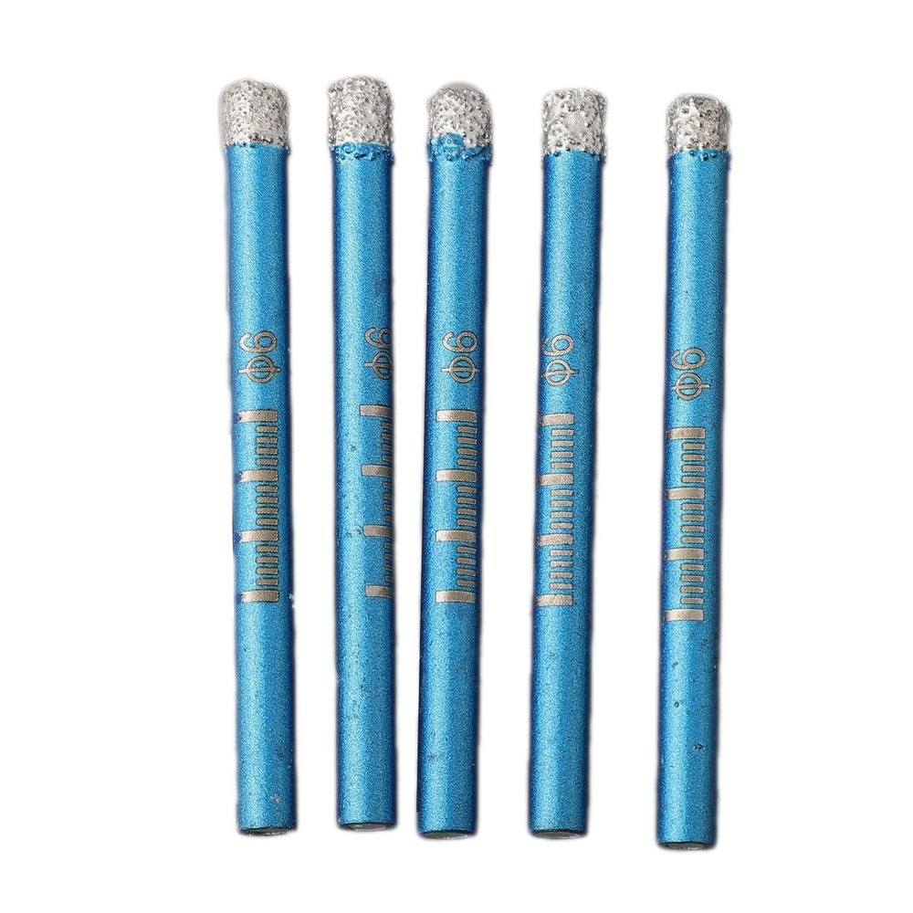 5 Pcs Brazed Dry Drill Tile Drill Bit 5*6mm Core Drill Drilling For Glass
