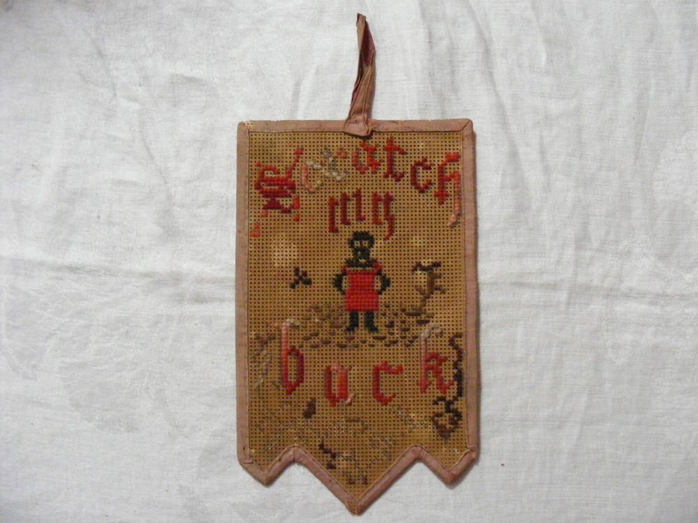 Vintage Cross Stitched Hanging Match Striker