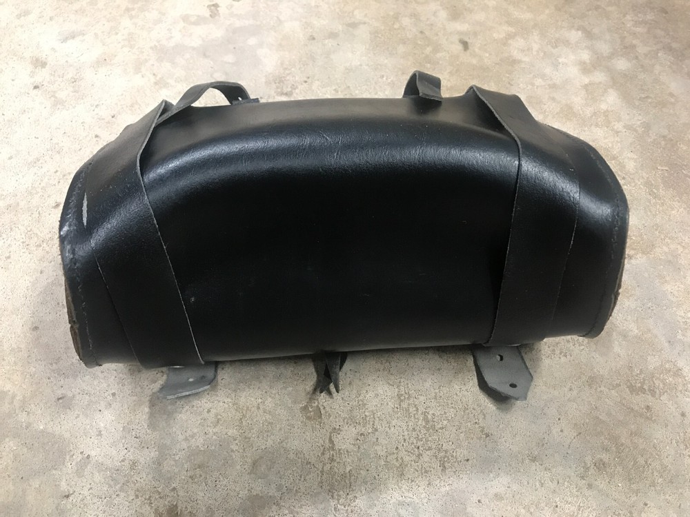 Motorcycle Black Genuine Leather Fork / Sissy Bar Bag