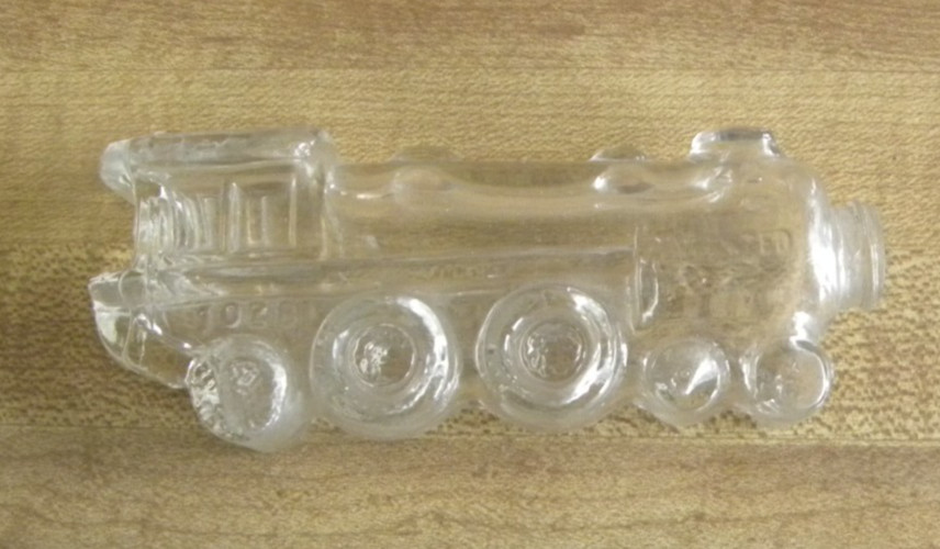 Vintage Train Engine Glass Candy Container Jar