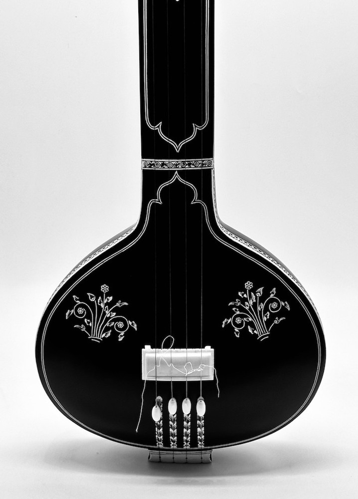 Flat Tanpuri 4 Strings | Matte Black | Indian Classical Instrument