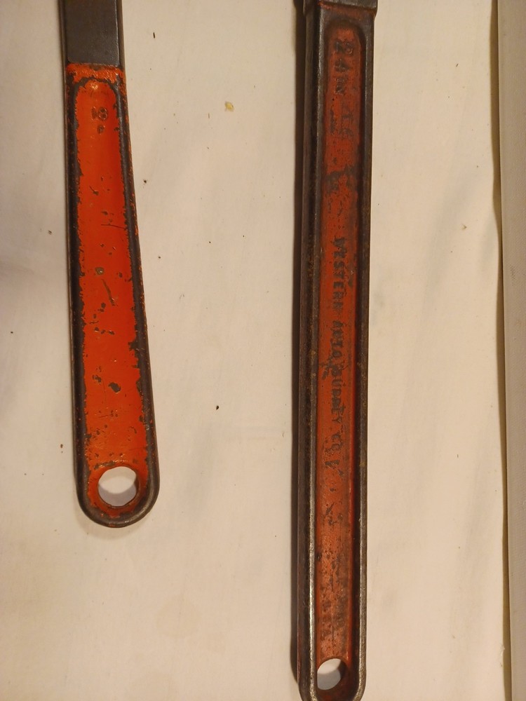 Pipe Wrenches 24" Western Auto 18" Unbranded Vintage