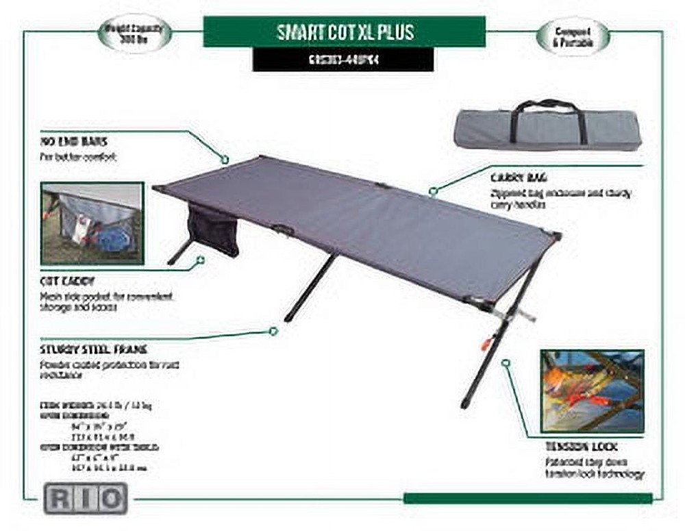 Camp & Go GRC363-441 Smart Cot XL 84"x36"