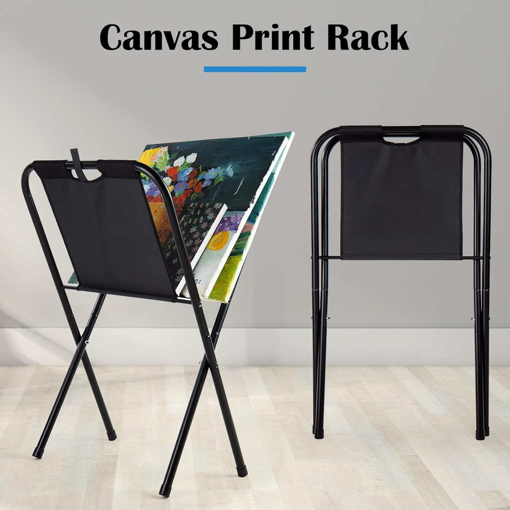 Small Canvas Print Rack - Portable Folding Art Display Rack for Posters, Artwork