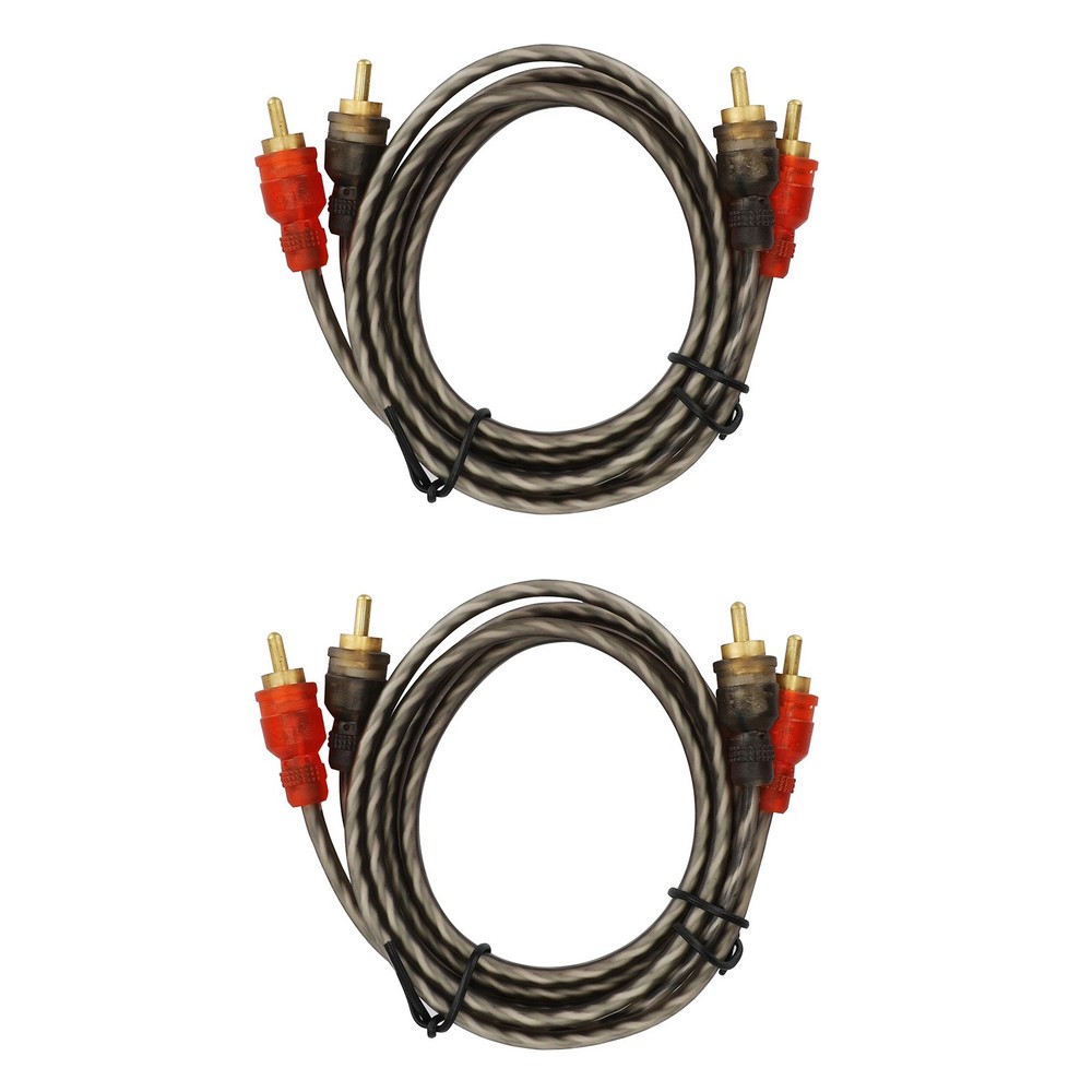 Durable 2PCS RCA Cables 2 Channel Twisted 4Ft Audio Interconnect Amp Cable
