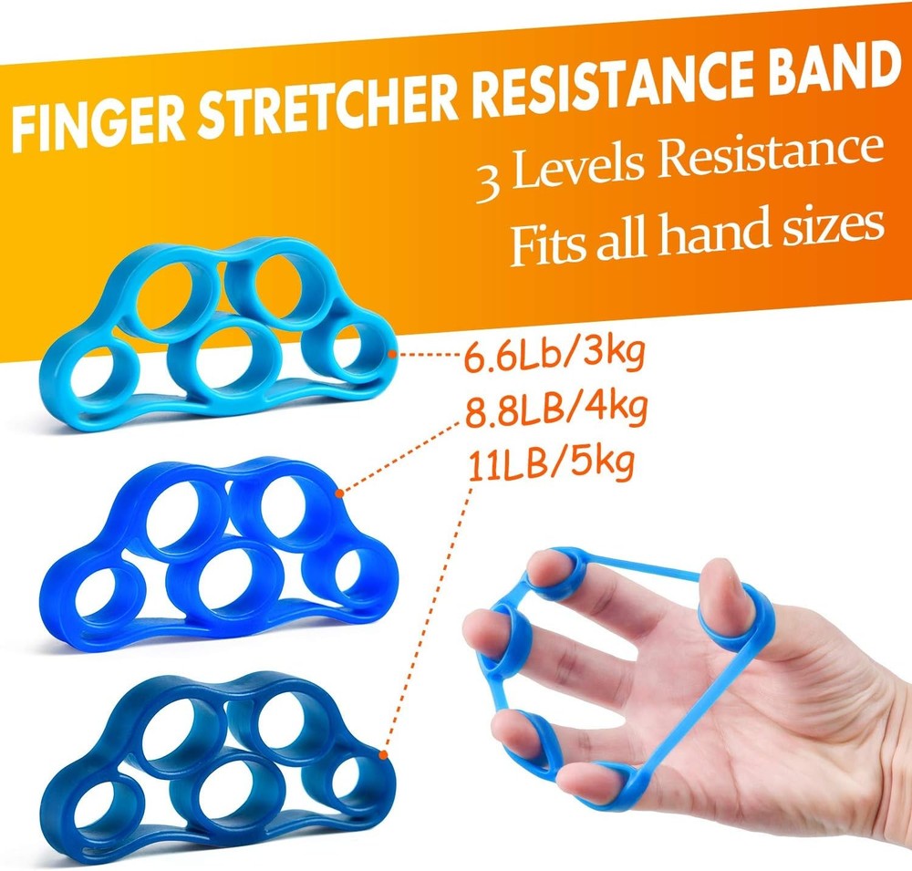7 Pack Grip Strength Trainer Set - Adjustable Hand Gripper & Finger Exerciser