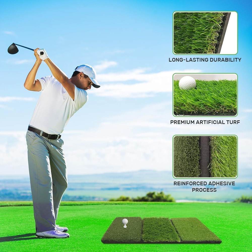 Golf Hitting Mat, Golf Training Mat for Swing Path Feedback Detection Batting...