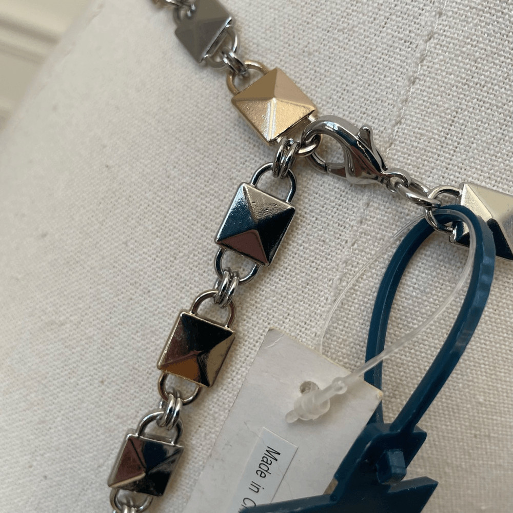NWT Chaps Gold Silver Geometric Link Belt Adustable S M