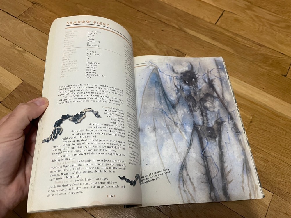 Advanced Dungeons & Dragons Planescape Monstrous Compendium Appendix Original