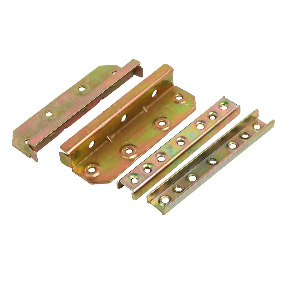 5-inch Length Bed Rail Bracket Hinge Fitting Connector Bronze Tone 4pcs