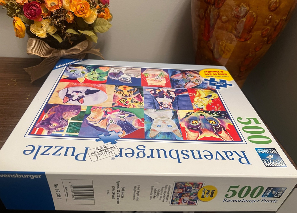 Ravensburger Hello Kitty Kat 500 Pc Puzzle Cat Lovers Large Format Complete MINT