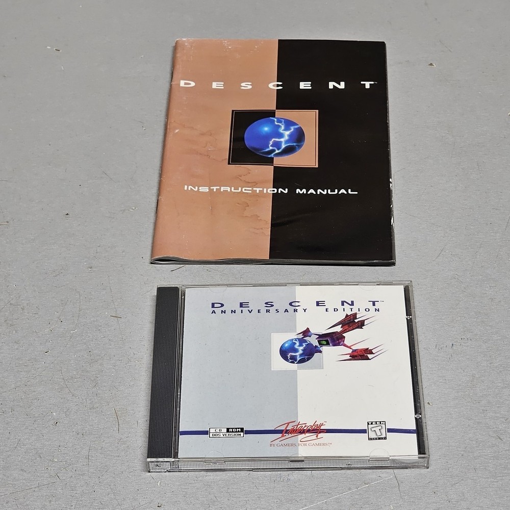 Descent Instruction Manual + Anniversary Edition CD Interplay PC Game