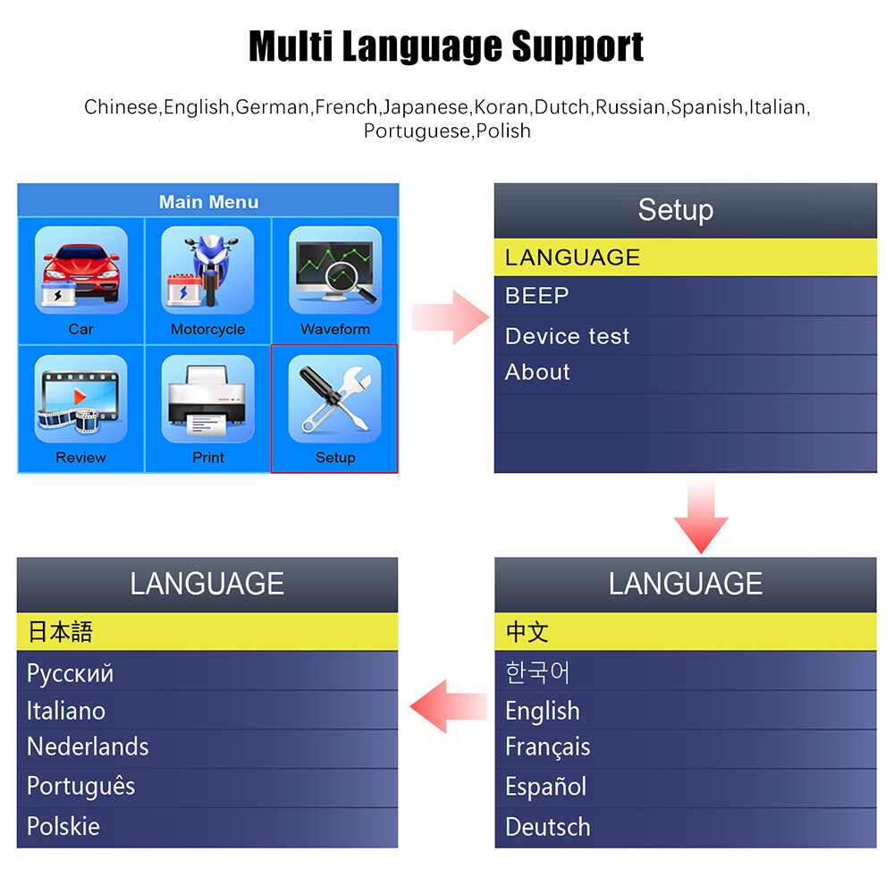 Ancel BA301 6V 12V Battery Tester Charging Cranking Analyzer Tools 100-2000CCA