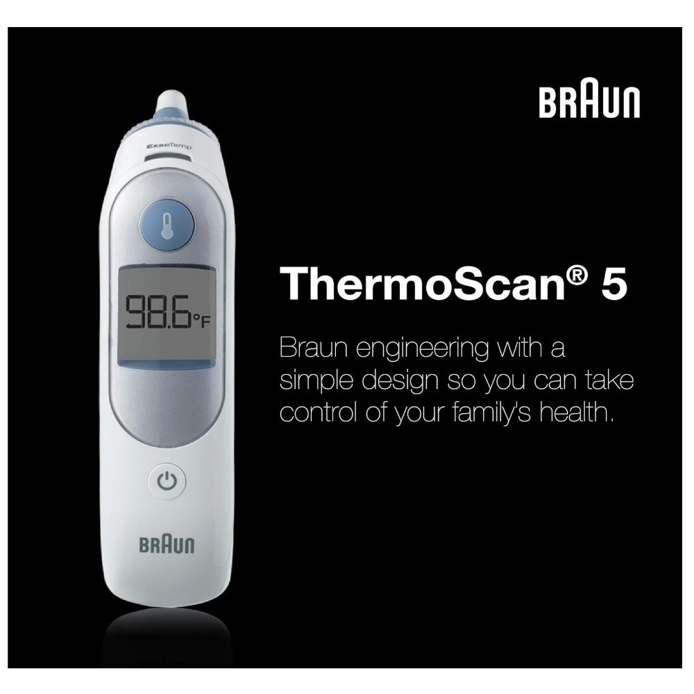 Braun ThermoScan 5 IR Ear Thermometer ExactTemp Technology Fast Accurate