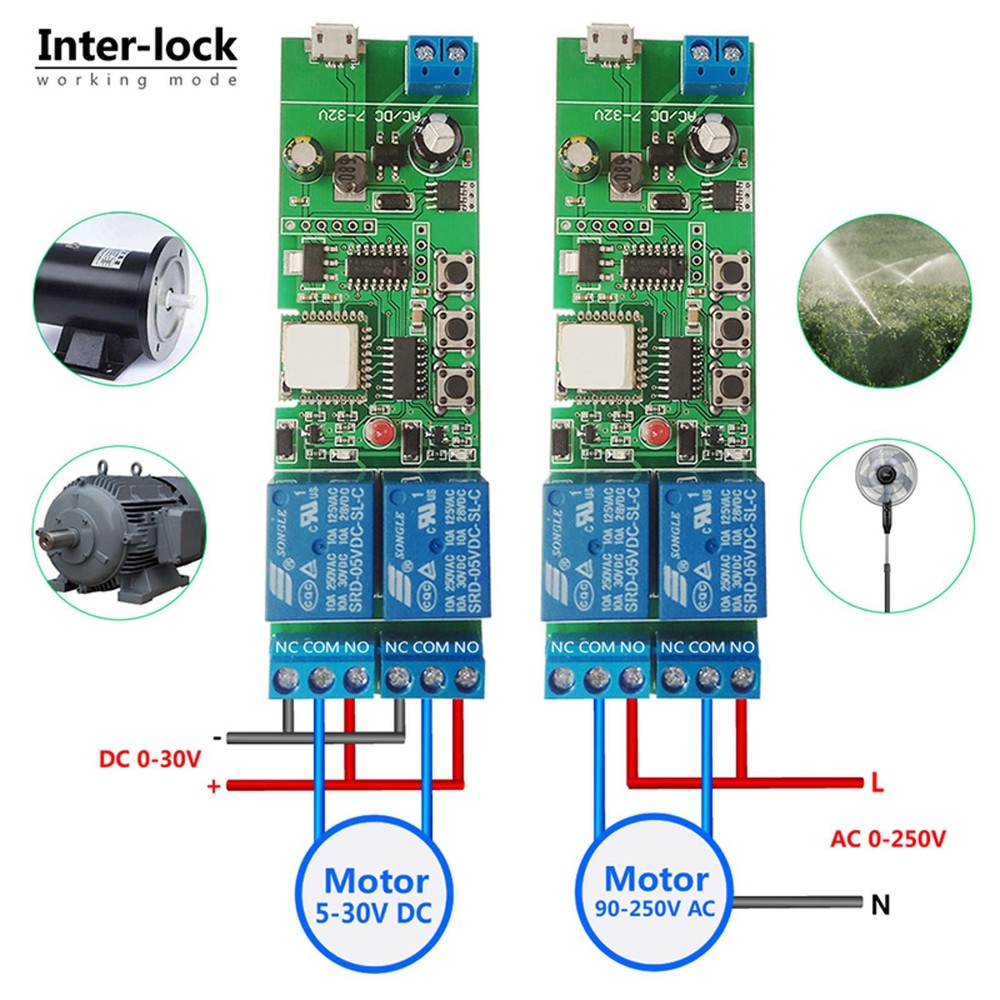 EWelink WiFi Inching Relay Momentary Interlock Switch Module for Google Home b