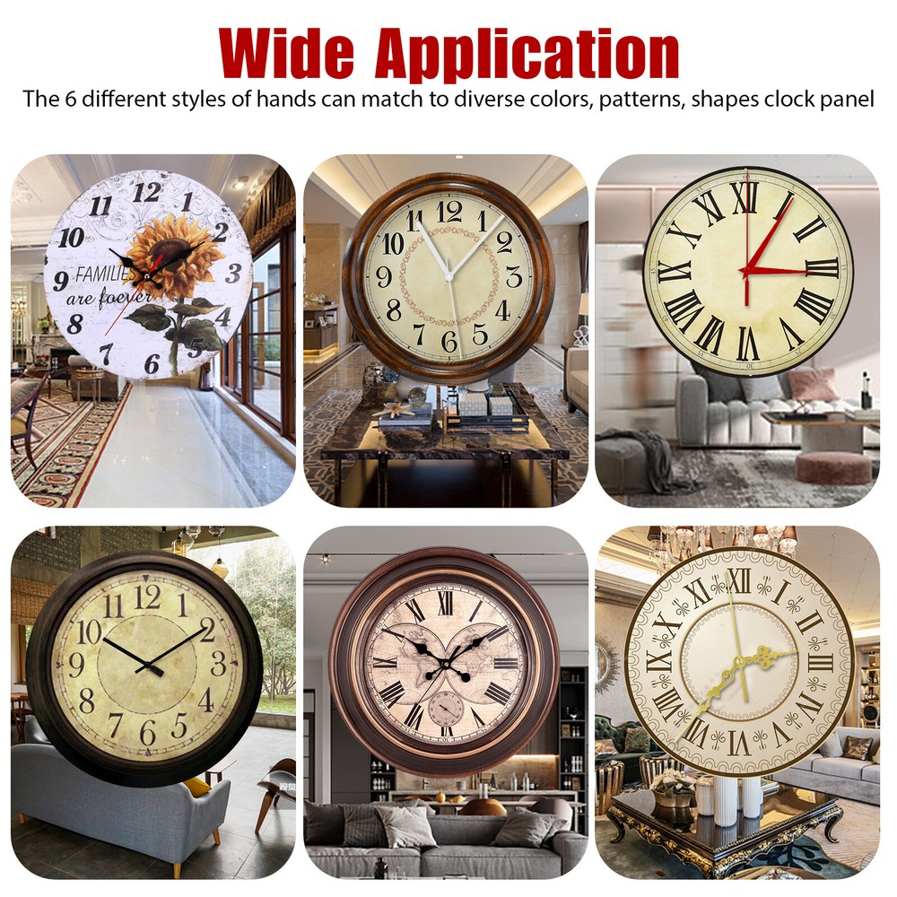 6PCS DIY Wall Quartz Clock Movement Mechanism Hand Replacement Part Set Tool Kit