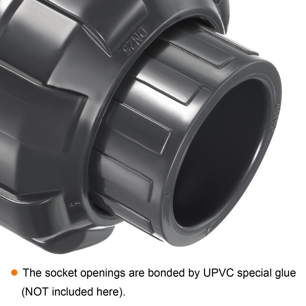 UPVC Fitting Pipe 1" Program Socket 80 3pcs Straight Fitting Grey