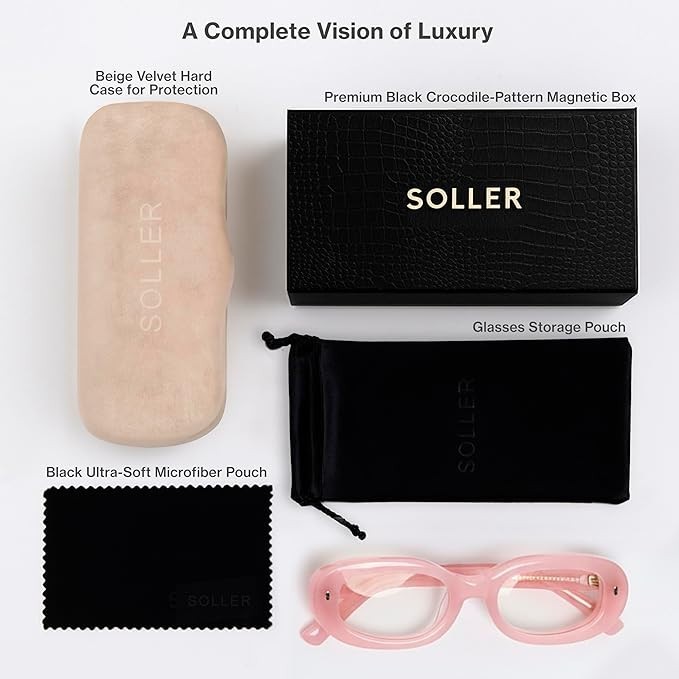 Pink Soller Clear Blue Light Blocking Glasses