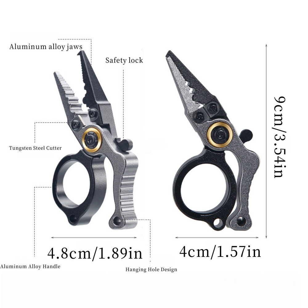1× Anti-Rust Mini Fishing Pliers Scissors Line Cutter Hook Remover Split Ring