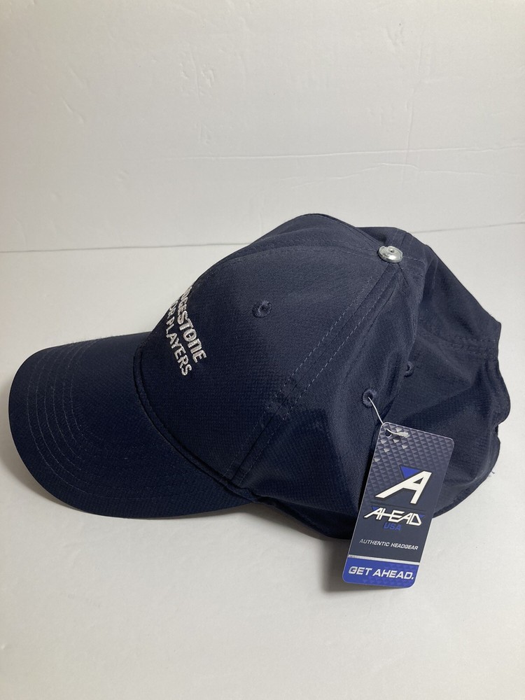 Bridgestone Senior Players Cap Hat Blue Adjustable Stretch Missing Button