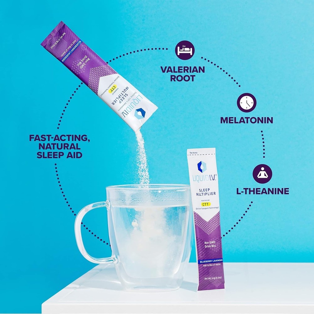 Liquid I.V.® Hydration Multiplier® +Sleep - Blueberry Lavender - Electrolyte ...