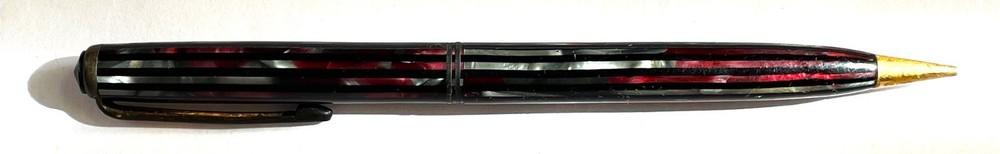 Vintage Parker Duofold Pencil, Deep Ruby Red Highlights