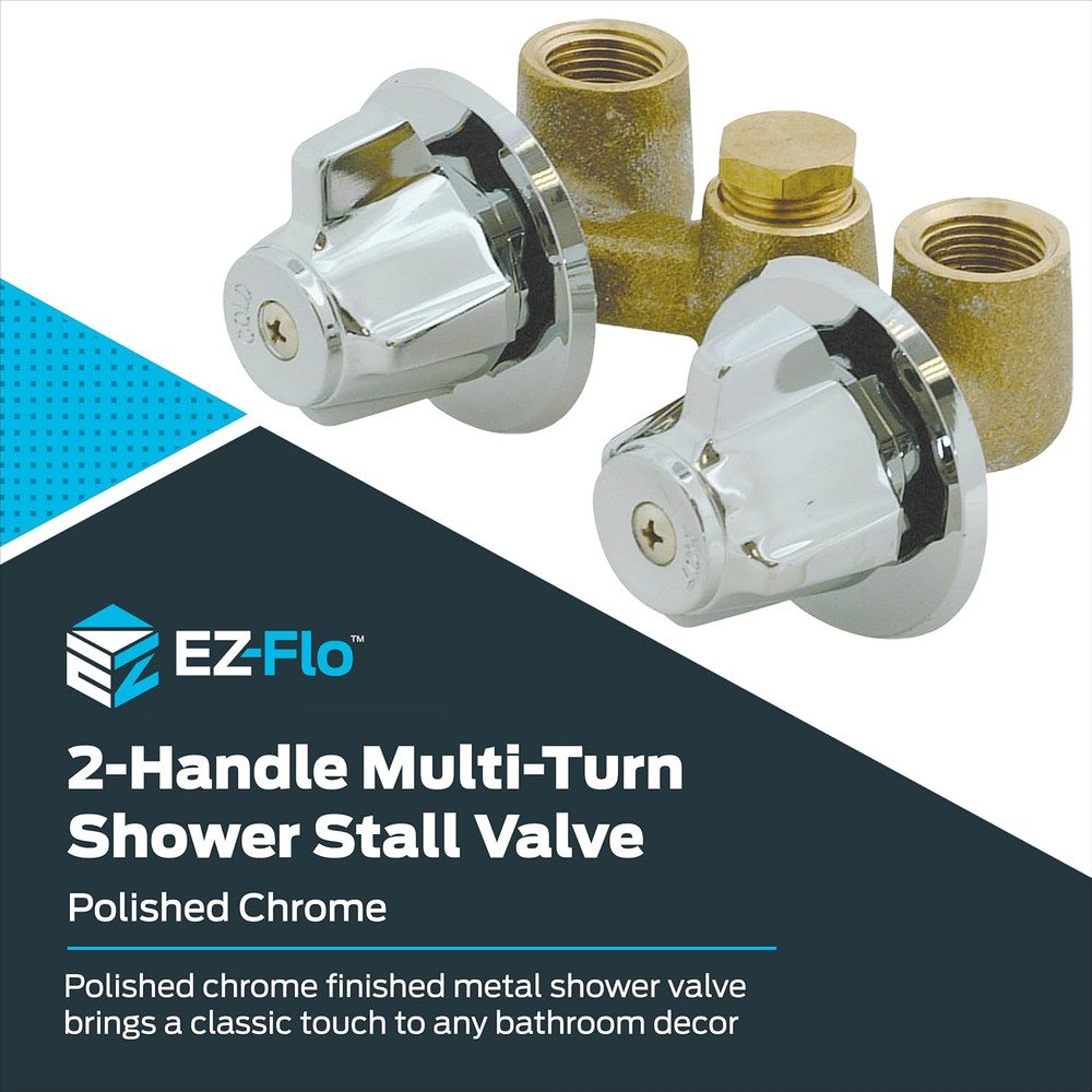 Multi-Turn Shower Stall Valve, Chrome, 10551